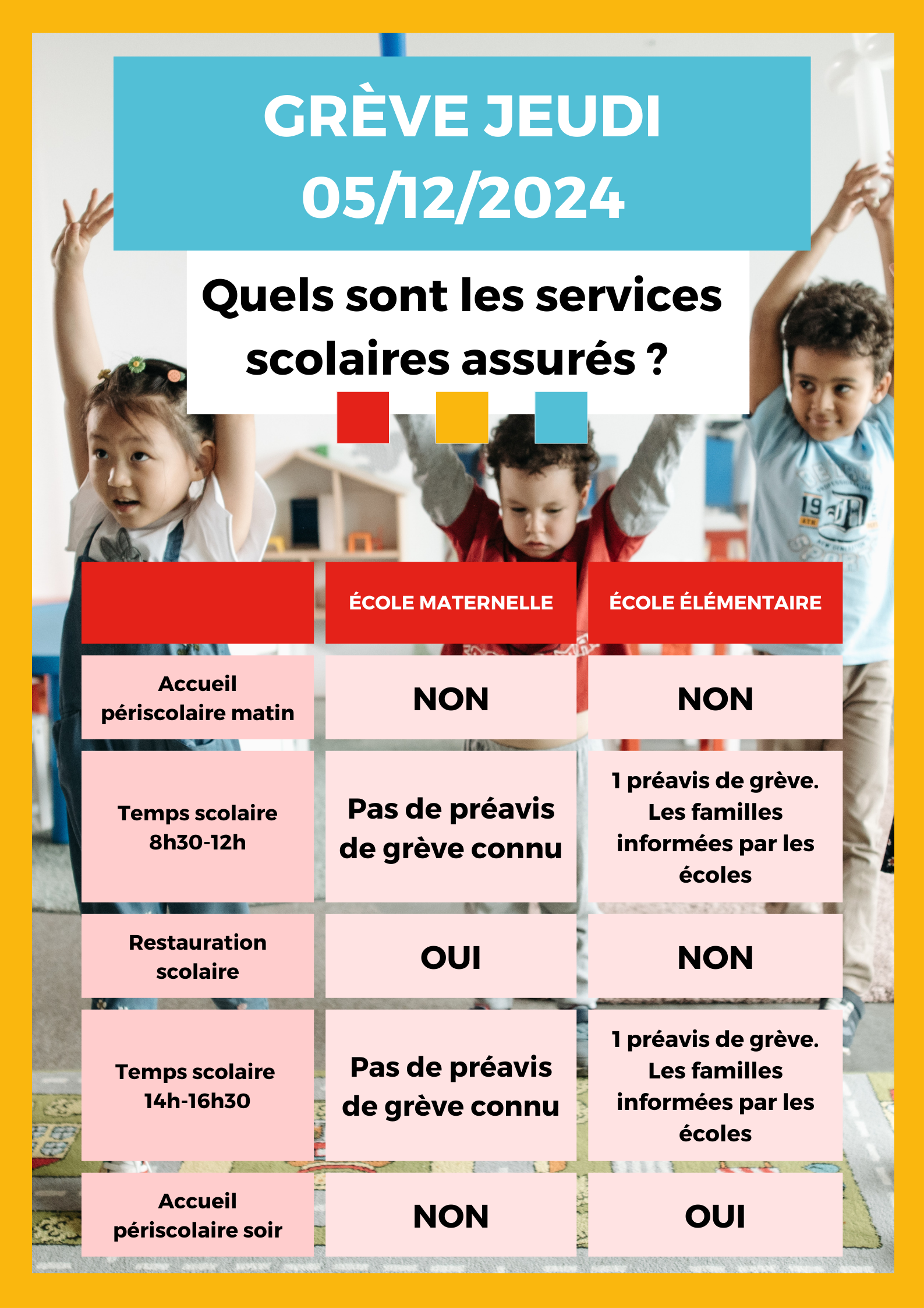 Services scolaires grève 5 décembre