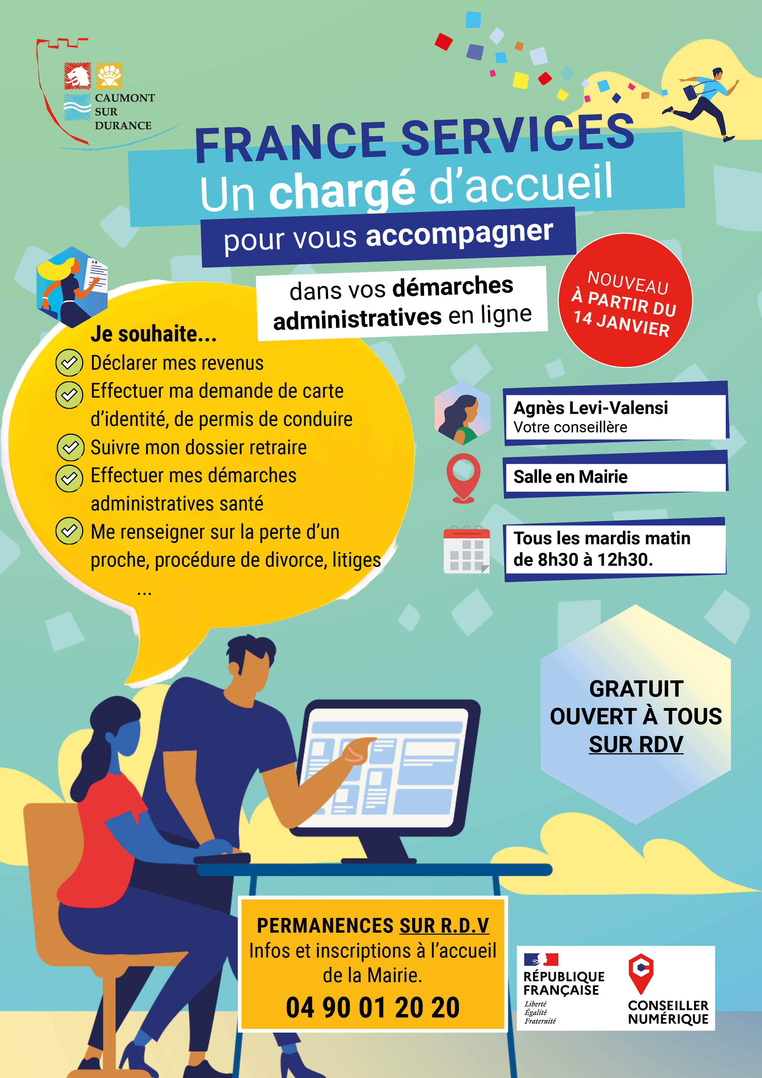 Affiche permanences France Services