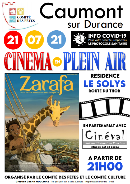 Affiche 2021 Cinéma en Plein Air Août