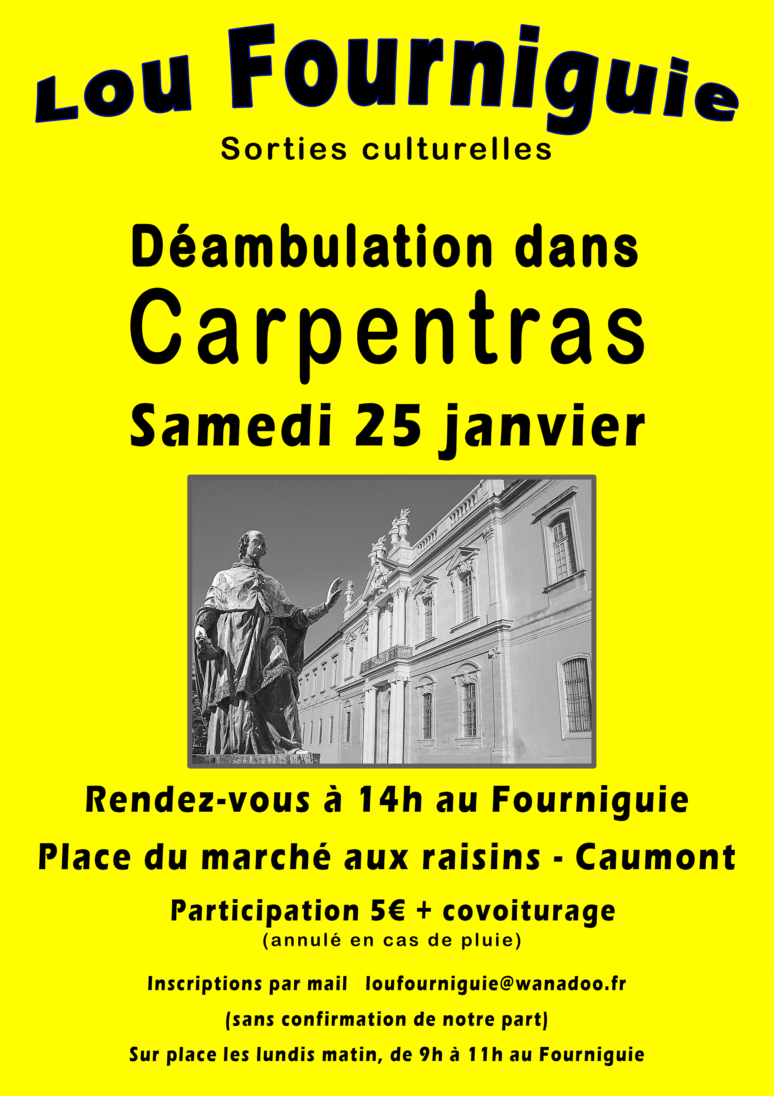 Affiche visite Carpentras panneau lumineux